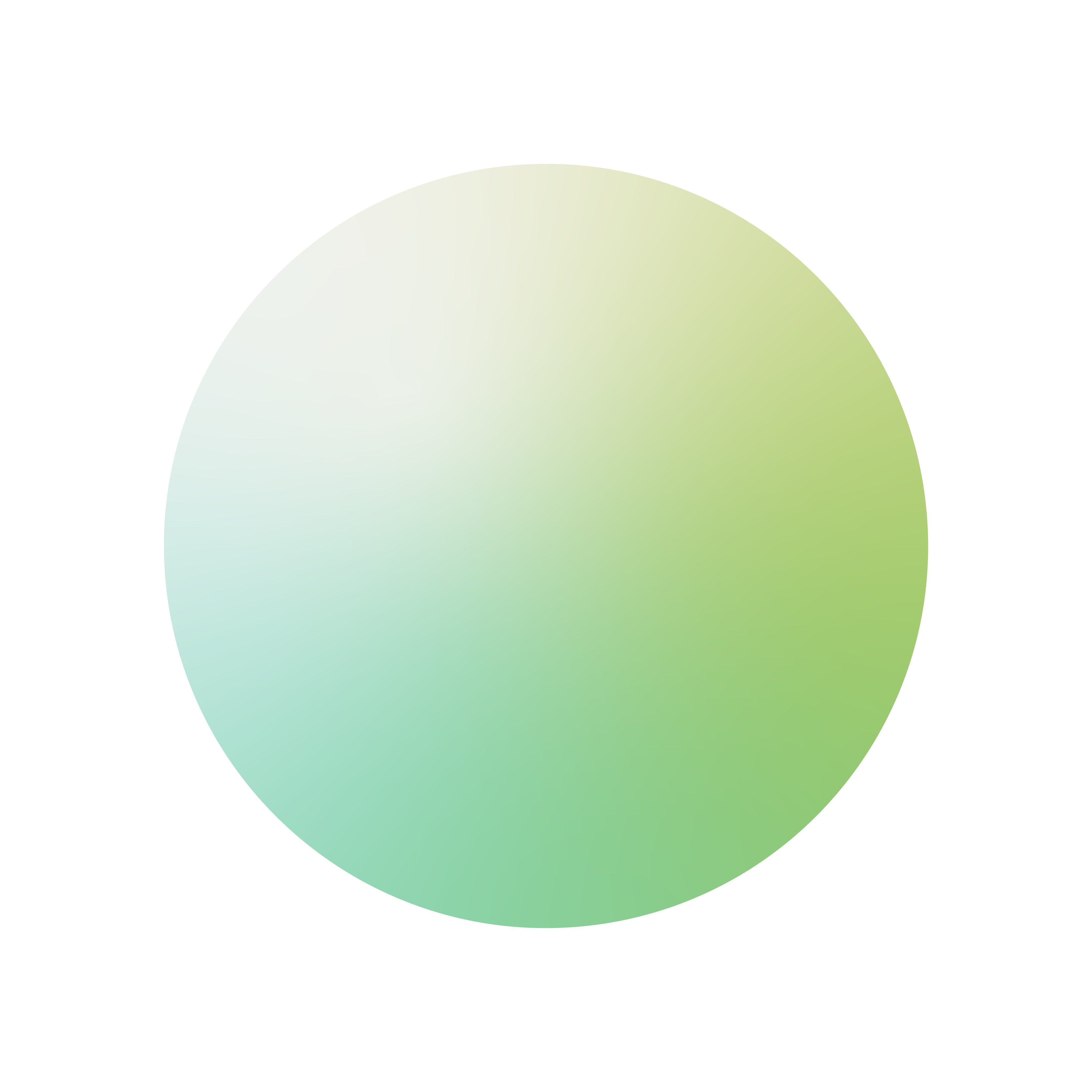 A green-lightblue ball as a symbol for peace.